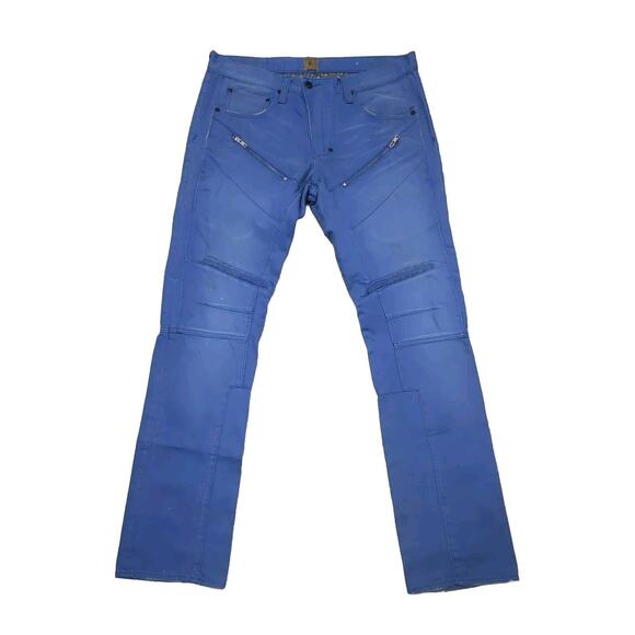 PRPS Demon Men's Straight Distressed Moto Biker Button Fly Jeans Size 34/34